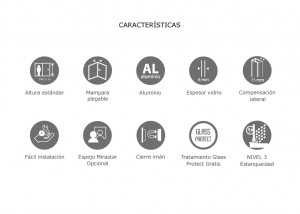 Características mampara plegable LÚGA