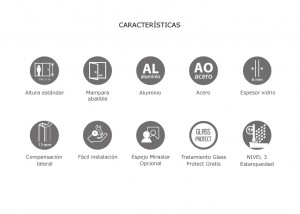 Características mampara abatible MASIALA