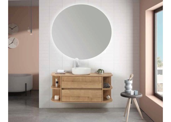 Mueble SALEMA 120 roble con lavabo sobre encimera