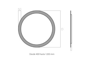 Medidas espejo redondo KREIS