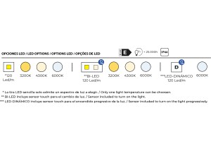 Opciones led espejo rectangular NERJA