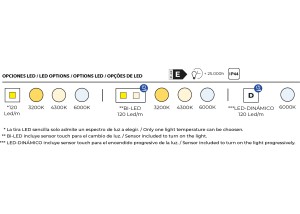 Opciones led espejo rectangular MECA