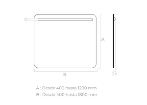 Medidas espejo rectangular MECA