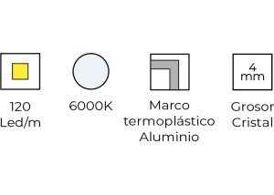 Opciones estándar para espejo cuadrado DECO