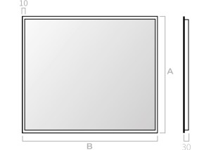 Medidas espejo cuadrado led COMPACT